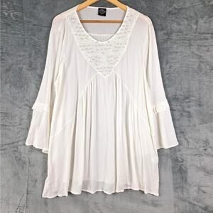 Womens Dress Large Fairy Angel Boho Hippie Peasant Gauze Coastal Vacation Resort